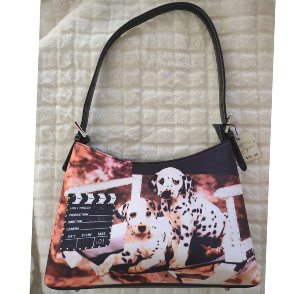 Handbags - NWT Y2K Dalmatian Puppy Hollywood Movie Theme Rhinestone Shoulder Bag Black